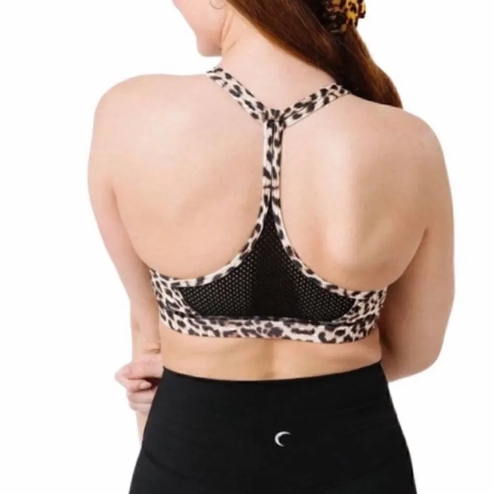 Zyia leopard grid bra NWT small